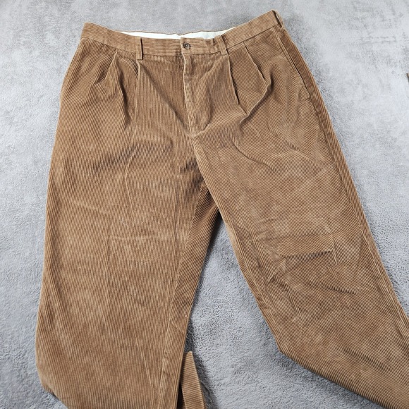 Brooks Brothers Other - Brooks Brothers 346 Corduroy Pants Mens 38x30 Brown Pleated Wide Trousers
